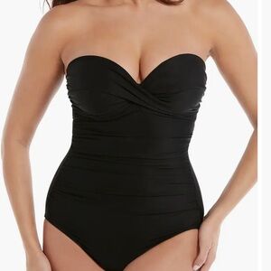 Miraclesuit NEW Rock Solid Madrid Bandeau One-Piece Swimsuit